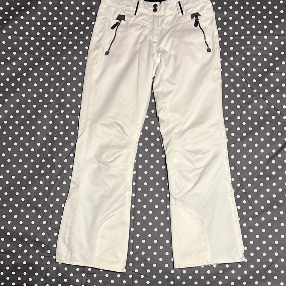 White Ski Pants with Black Accents